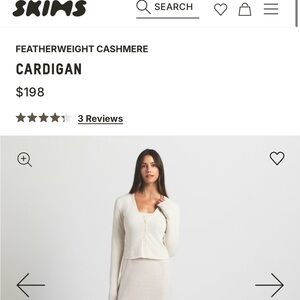 SKIMS Cream Cashmere Sweater Cardigan XS, Small